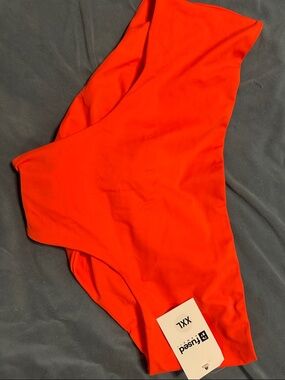 Fused XX-Large Women's High-Waist Bikini Bottom in Bright Red